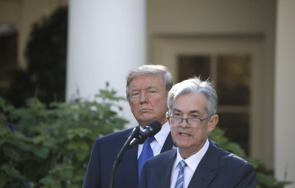 U.S. President Donald Trump looks on as Jerome Powell, his nominee to become chairman of the U.S. Federal Reserve, speaks at the White House in Washington, U.S., November 2, 2017. (Reuters Photo)