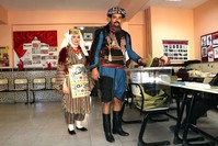 A couple wearing traditional costumes casted their votes in the southwestern province of Aydu0131n, March 31, 2019.