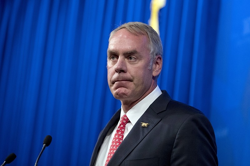 Interior Secretary Ryan Zinke speaks about the Trump Administration's energy policy at the Heritage Foundation in Washington, Sept. 29, 2017. (AP Photo) 