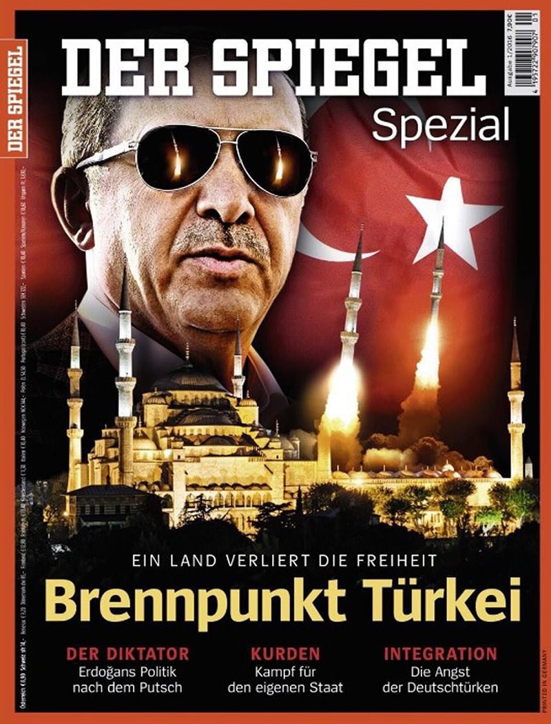 The controversial cover of Der Spiegel's Turkey edition