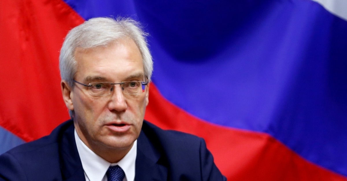 Russian ambassador to NATO Alexander Grushko addresses a news conference after the NATO-Russia Council at the Alliance headquarters in Brussels, Belgium, July 13, 2016 (Reuters Photo)
