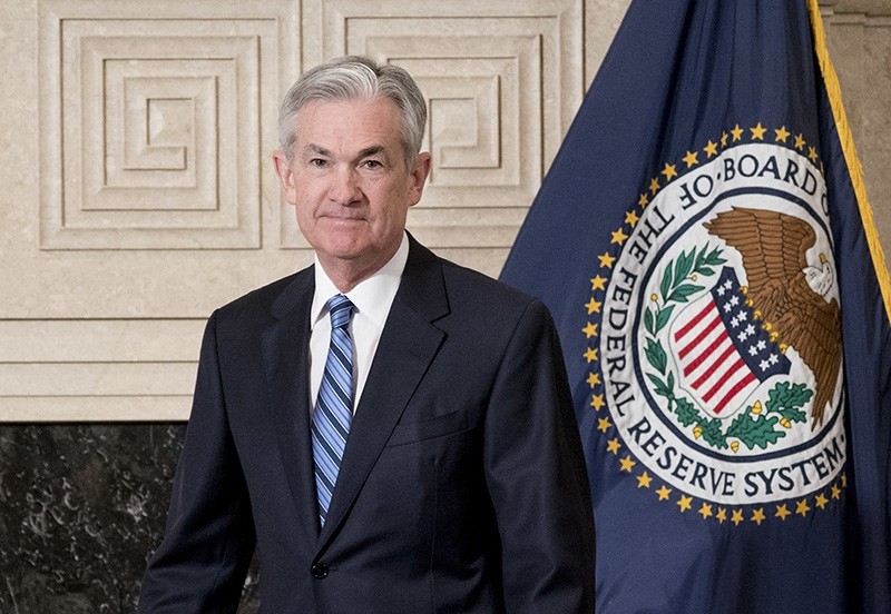 Jerome Powell arrives to take the oath of office as Federal Reserve Board chair at the Federal Reserve, Monday, Feb. 5, 2018 (AP Photo)