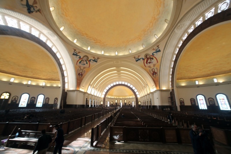 A general view inside the newly-constructed Nativity of the Christ Cathedral at the new administrative capital, 45km east of Cairo, Egypt, 03 January 2019 (Reuters Photo)