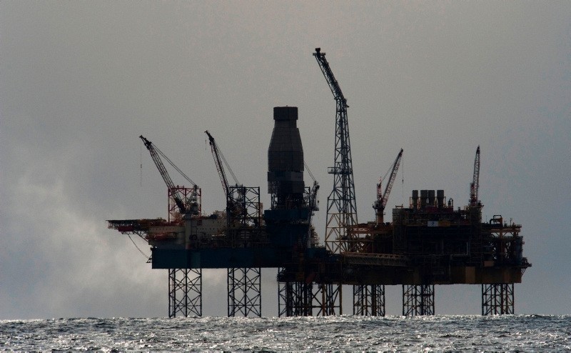 This file photo taken on April 02, 2012 shows French energy giant Total's Elgin rig, 150 miles (240 kms) from Aberdeen in eastern Scotland, in the North Sea. (AFP Photo)