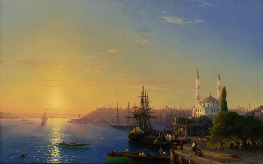 Ivan Aivazovski, u201cIstanbul and the Bosporus Panorama.u201d