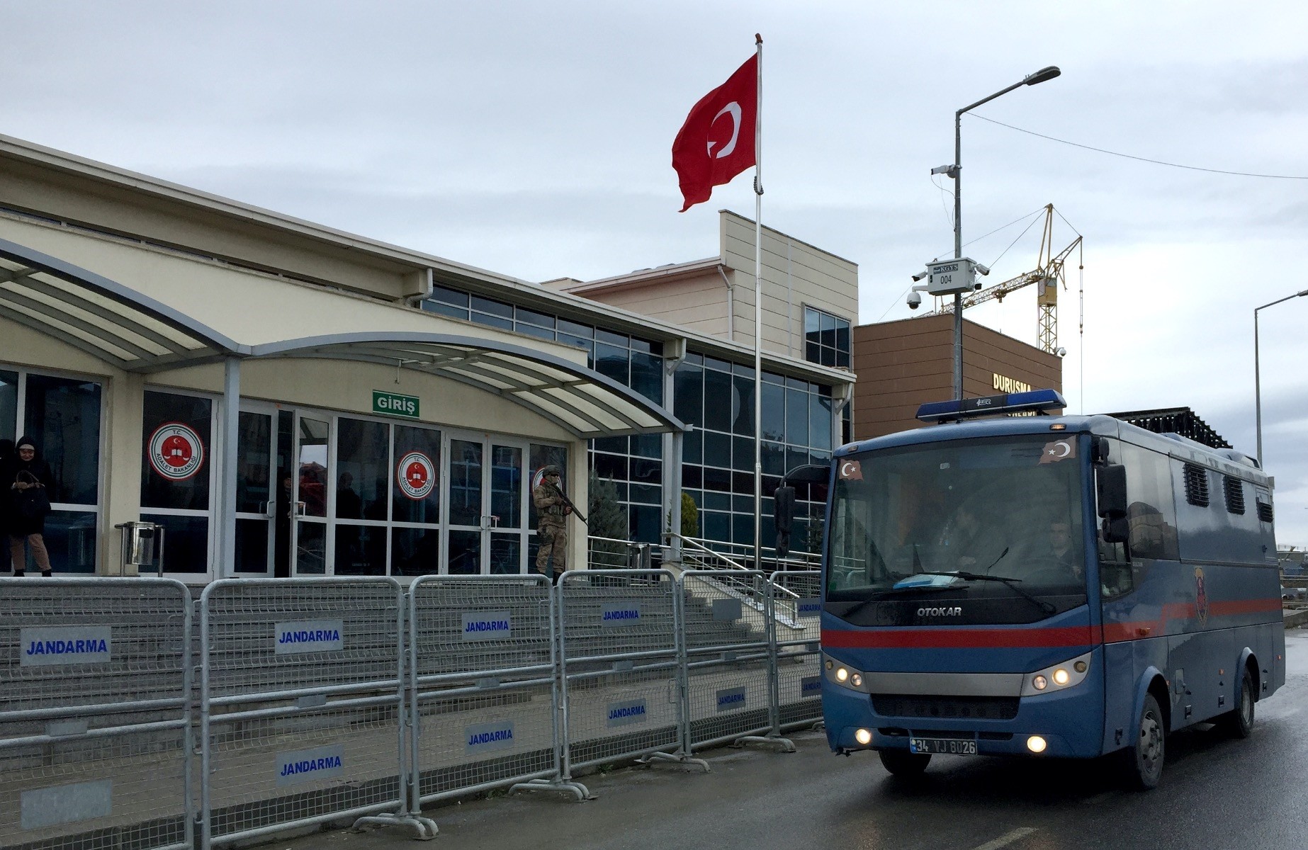 A prison van parked outside the courthouse in Silivri where major coup trials in Istanbul are being held. Hundreds were implicated in the trials on the coup attempt that killed 249 people across the country in 2016. 