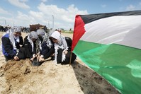 فلسطينيون في قطاع غزة ينظمون فعاليات في الذكرى 47 لـيوم الأرض الوطني، 30-3-2023 الأناضول