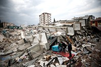 جانب من الدمار في مدينة أنطاكيا مركز ولاية هطاي جنوبي تركيا جراء الزلازل المدمرة الأناضول