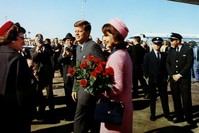 U.S. President John F. Kennedy and first lady Jacqueline Bouvier Kennedy arrive at the Love Field in Dallas, Texas, less than an hour before his assassination, Nov. 22, 1963. 