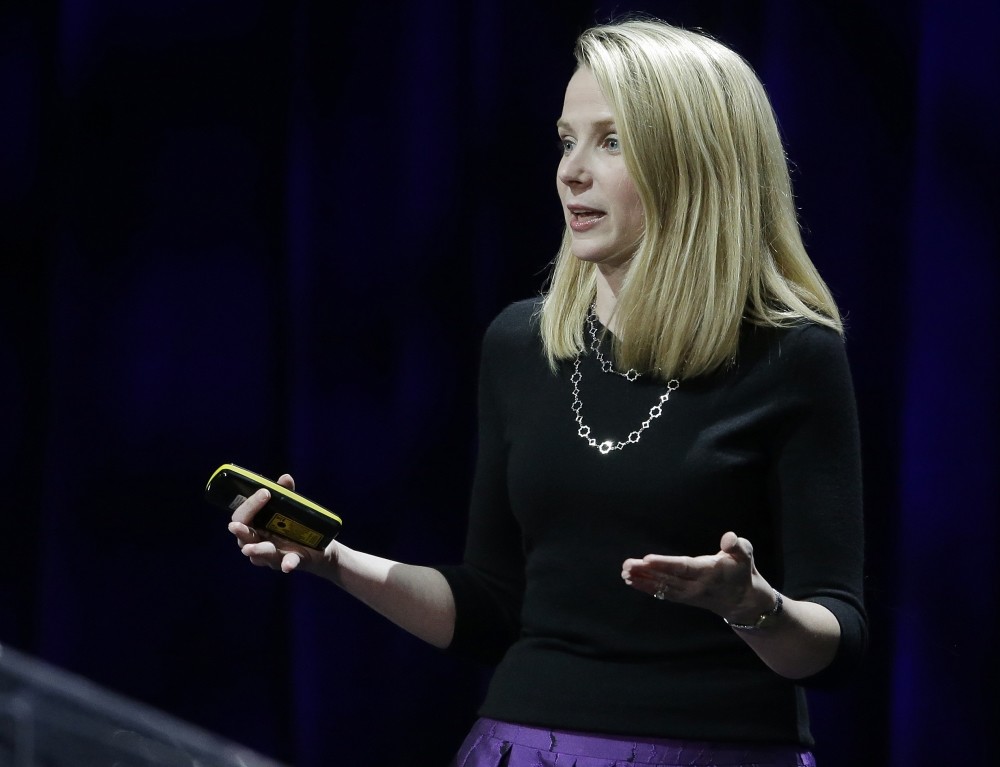 Yahoo President and CEO Marissa Mayer delivers the keynote address at the first-ever Yahoo Mobile Developer Conference, in San Francisco.