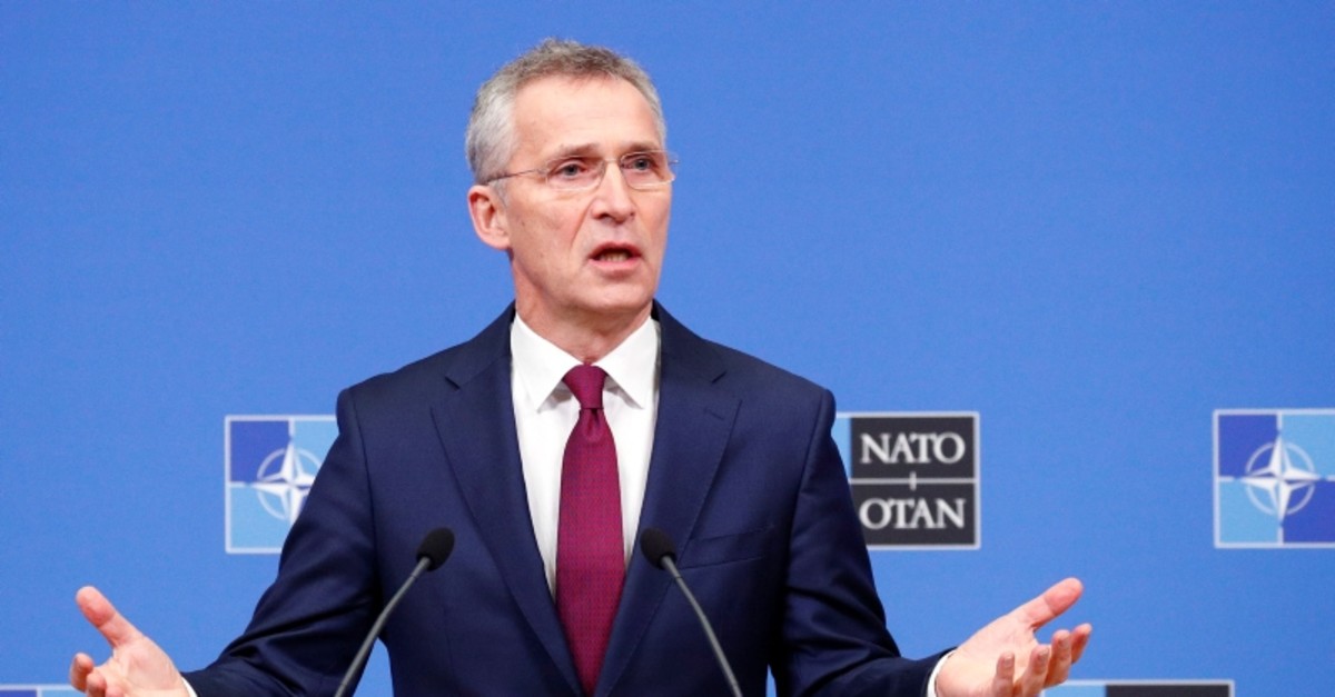 NATO Secretary General Jens Stoltenberg holds a news conference ahead of a NATO defence ministers meeting at the Alliance headquarters in Brussels, Belgium Feb. 11, 2020 (Reuters Photo)