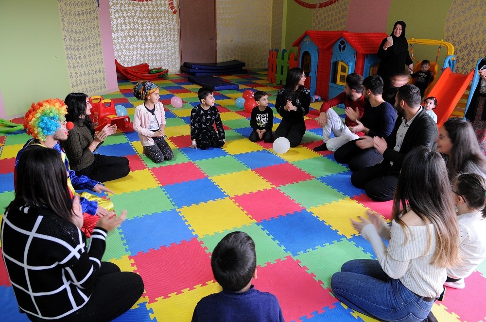 Children gather at the hobby room of the hospital to play games with the volunteers at Bingu00f6lu2019s Maternity and Childrenu2019s Hospital.