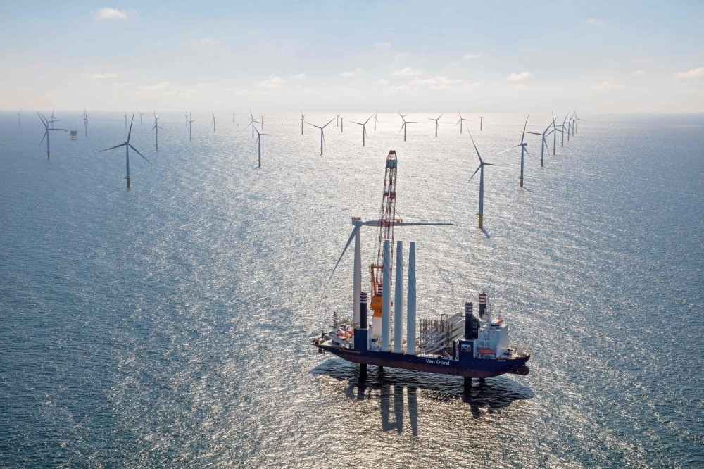 Wind turbines at the Gemini windpark, an offshore wind farm in the North Sea.