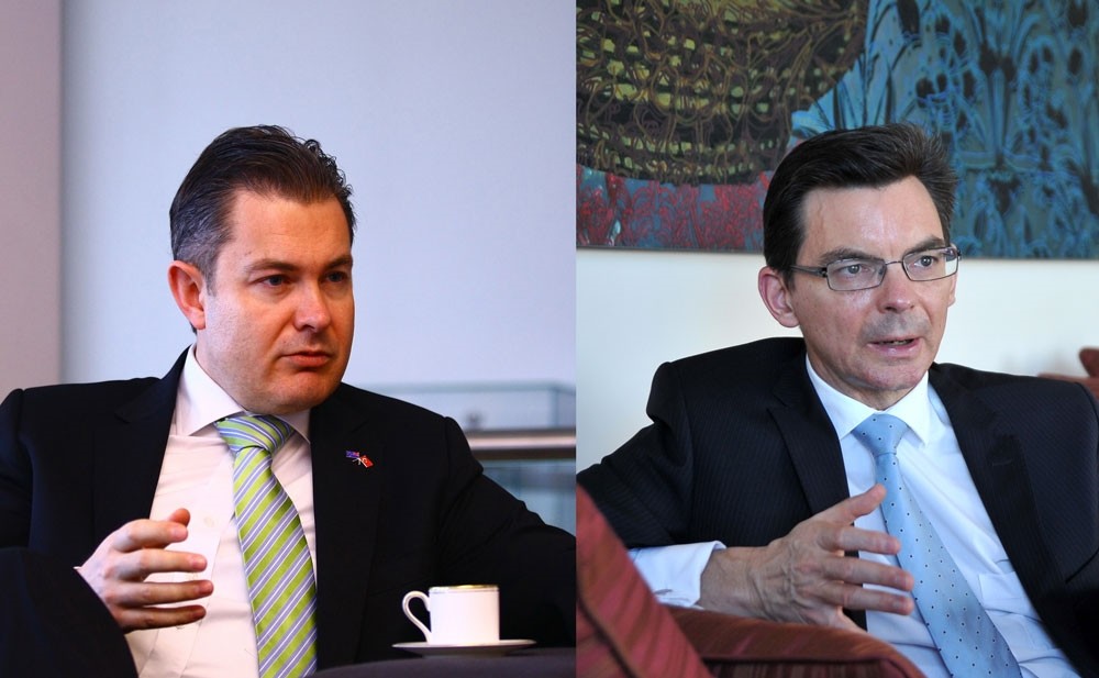 New Zealand Ambassador to Ankara, Andrew Curr (L) and Australian Ambassador to Ankara, James Larsen