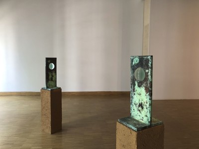 Handan Börüteçene, “For Every Sea” (1989), five sculptures, mixed media, from the Ayşe Umur Collection.