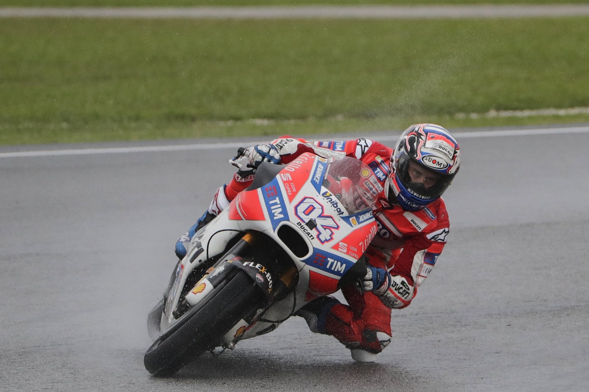 Italian MotoGP rider Andrea Dovizioso of the Ducati Team in action during the 2017 Malaysian Motorcycling Grand Prix at Sepang International Circuit, outside Kuala Lumpur.