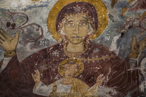 The monastery features early Christians murals.