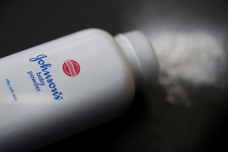 In this file photo taken on July 13, 2018, In this photo illustration, a container of Johnson's baby powder made by Johnson and Johnson sits on a table on in San Francisco, California. (AFP Photo)