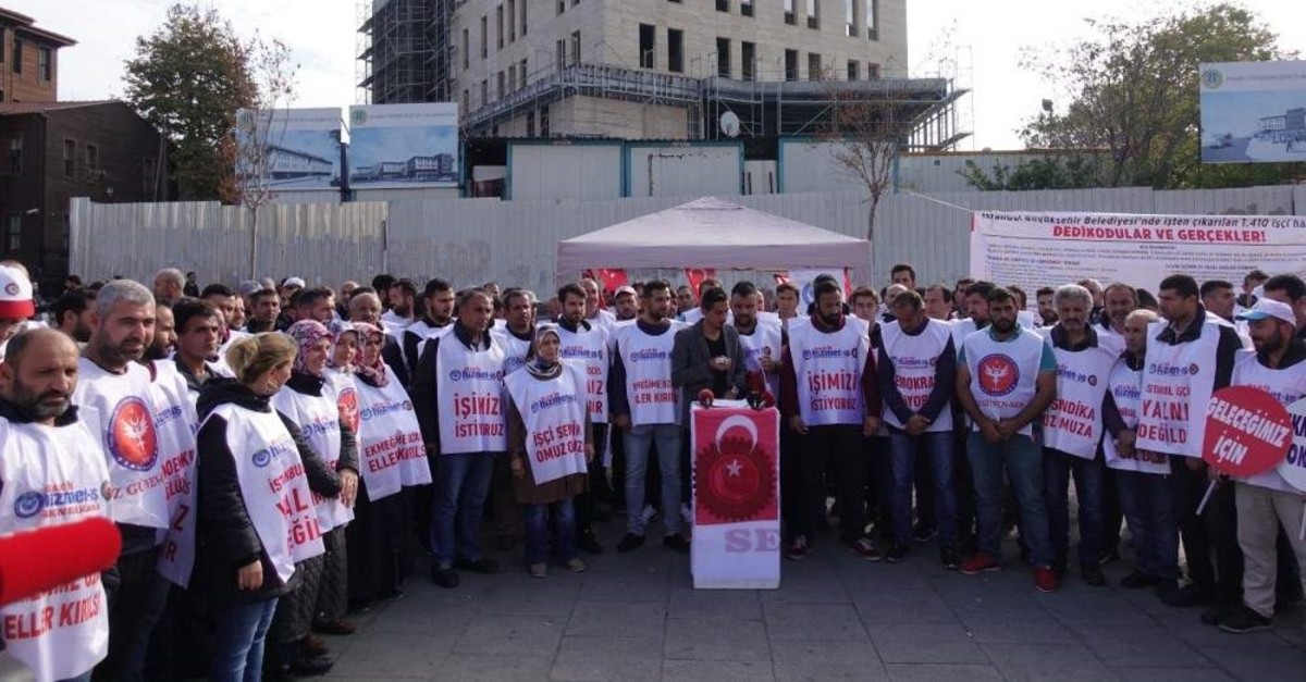 Workers who were fired by the new municipal administration have continued their protest in front of the Istanbul Municipality (?BB) building for 100 days.