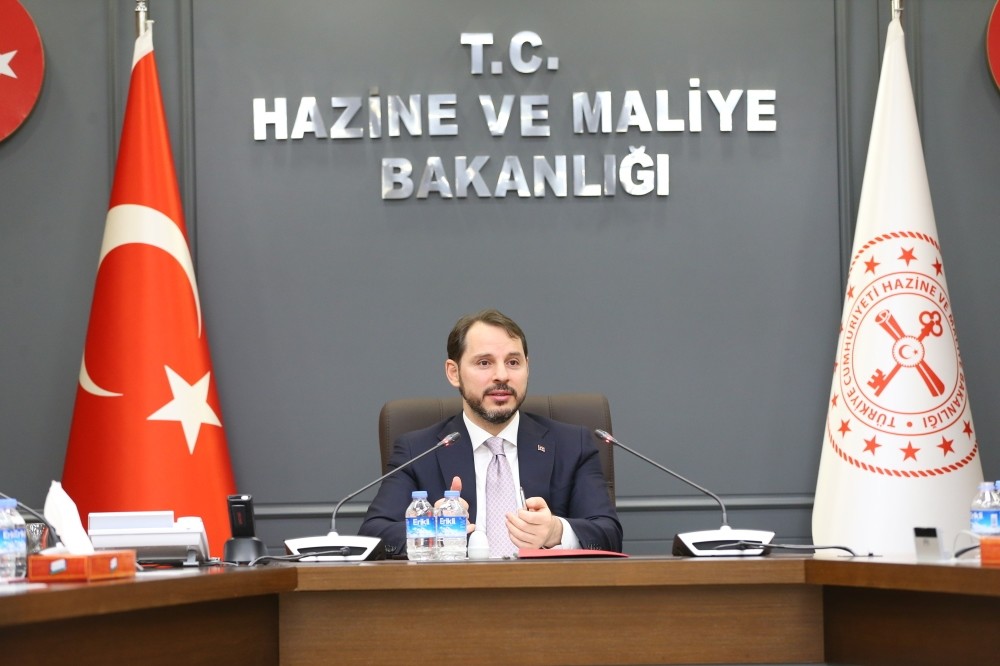 Treasury and Finance Minister Berat Albayrak speaks during his meeting with press members in Ankara, Feb. 6, 2019.