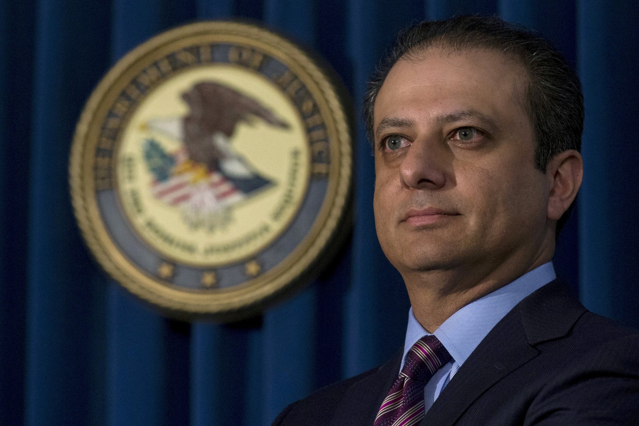 Manhattan U.S. Attorney Preet Bharara attends a news conference at his office in New York October 29, 2015. (REUTERS Photo)