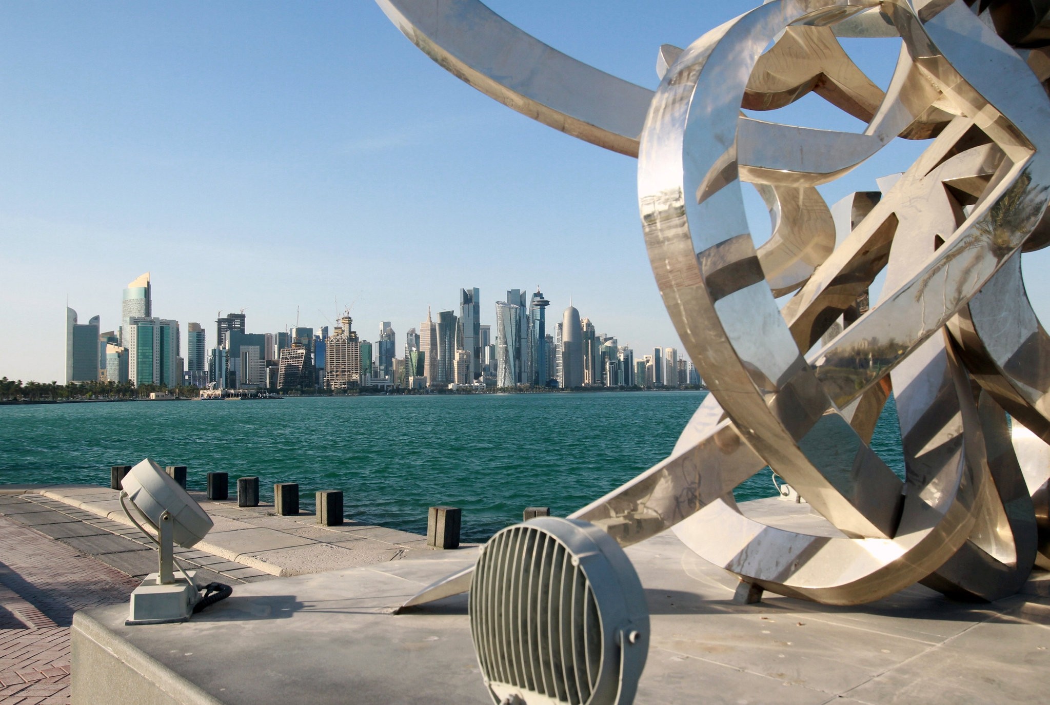 Buildings are seen from across the water in Doha, Qatar June 5, 2017. (REUTERS Photo)