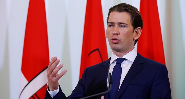 Austria's Chancellor Sebastian Kurz attends a news conference after a cabinet meeting in Vienna, Austria (Reuters Photo)