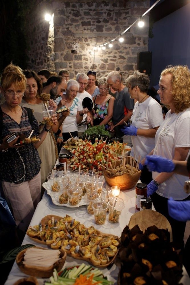 People enjoying local dishes at the first Lesvos Food Fest.