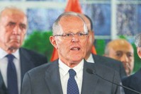 Peruvian President Pedro Kuczynski gives a televised address in Lima, Dec. 14.