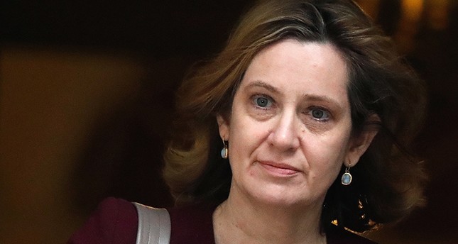 In this Wednesday, March 14, 2018 file photo Britain's Home Secretary Amber Rudd leaves 10 Downing Street in London. (AP Photo)