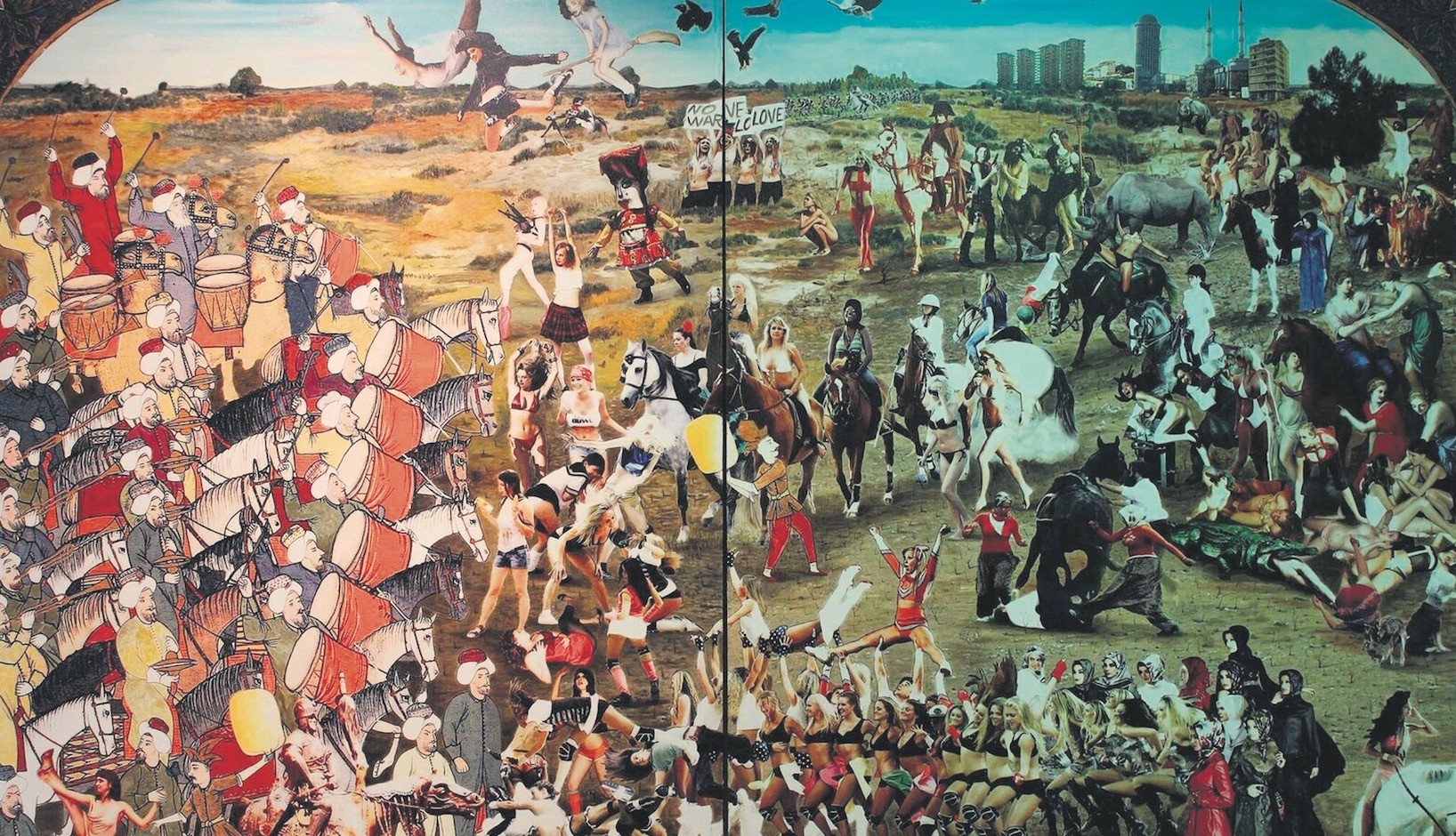 Gazi Sansoyu2019s u201cFikirtepe Battleu201d painting, searching for a compromise between contemporary and traditional.