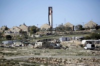 A general view of the Karmel settlemets in the West Bank village of Um al-khair, south of Hebron, Feb. 7.
