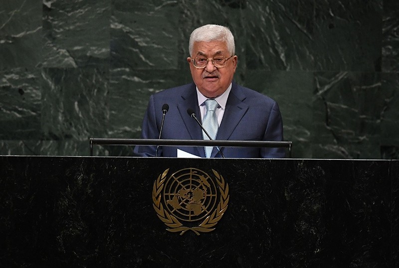 Palestinian President Mahmud Abbas addresses the 73rd session of the General Assembly at the United Nations in New York Sept. 27, 2018. (AFP Photo)