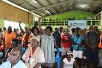 Members of the Bougainville Women's Federation cheer after results were announced in an independence referendum, Buka, Dec. 11, 2019, (AP Photo)