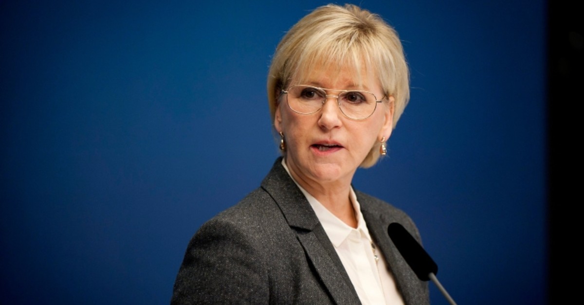 Sweden's Foreign Minister Margot Wallstrom talks during a news conference Thursday Oct. 30, 2014 (AP File Photo)