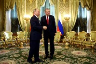 President Erdou011fan and Russia's Vladimir Putin meeting in the Kremlin Palace on March 10, 2017.