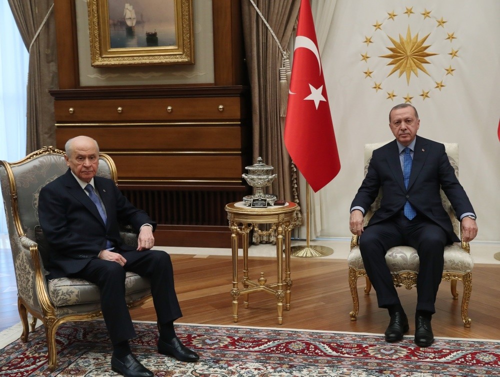 President Recep Tayyip Erdou011fan met with Nationalist Movement Party (MHP) Chairman Devlet Bahu00e7eli in Ankara, yesterday.