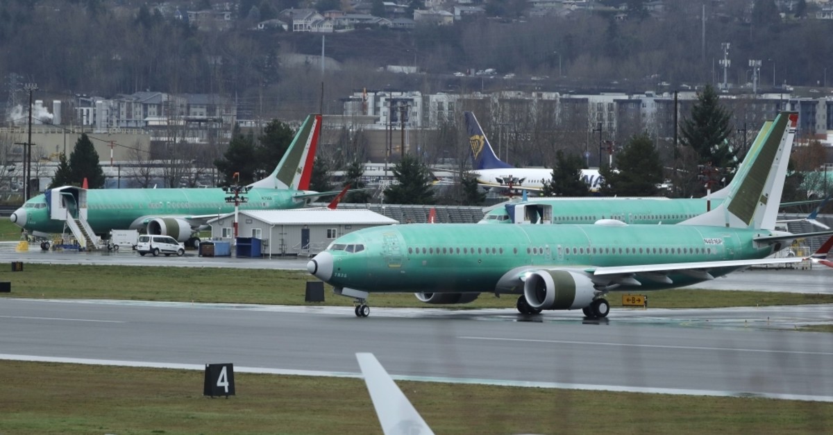 In this Dec. 11, 2019, file photo a Boeing 737 Max airplane being built for Norwegian Air International taxis for a test flight at Renton Municipal Airport in Renton, Wash. (AP Photo)