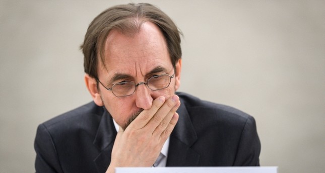 High Commissioner for Human Rights Zeid Ra'ad Al Hussein attends a special session of the United Nations Human Rights Council on May 18, 2018 in Geneva. (AFP Photo)