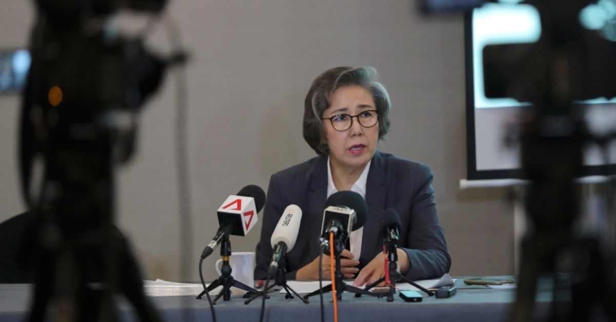 U.N. Special Rapporteur for Human Rights in Myanmar, Lee Yanghee, speaks during a press conference in Kuala Lumpur, Thursday, July 18, 2019. (AP Photo)