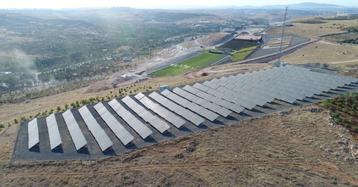 Solar panels on the campus of Hasan Kalyoncu University in Gaziantep. More institutions have turned to renewable energy as greenhouse gas emissions increase in Turkey.