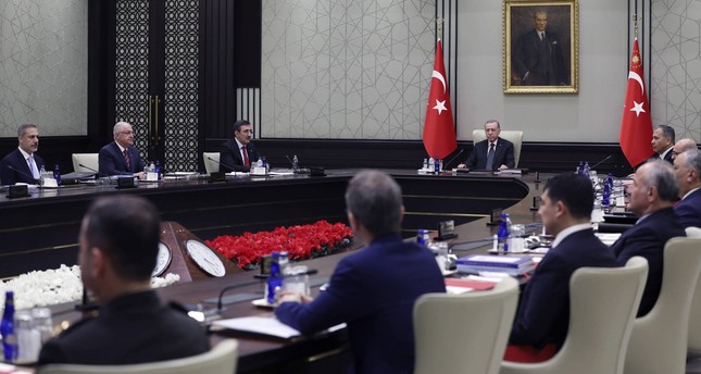 اجتماع لمجلس الأمن القومي التركي برئاسة الرئيس رجب طيب أردوغان في المجمع الرئاسي بالعاصمة أنقرة.25-1-2024صورة: الأناضول