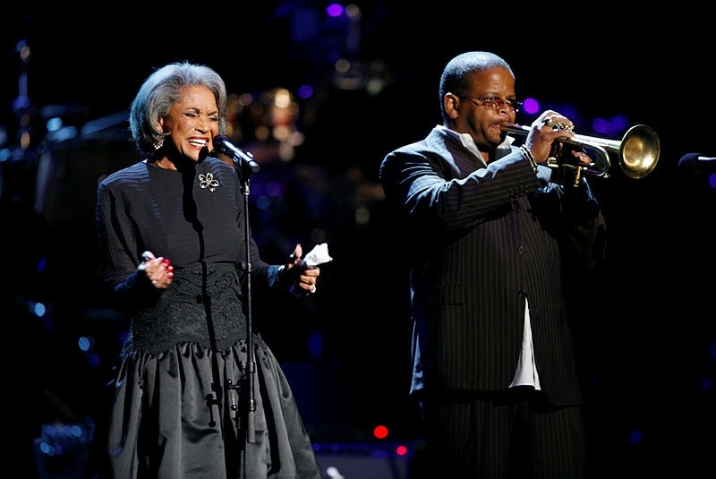 In this Oct. 28, 2007 file photo, Nancy Wilson, left, and Terence Blanchard, right, perform during an all-star tribute concert for Herbie Hancock, in Los Angeles. (AP Photo)