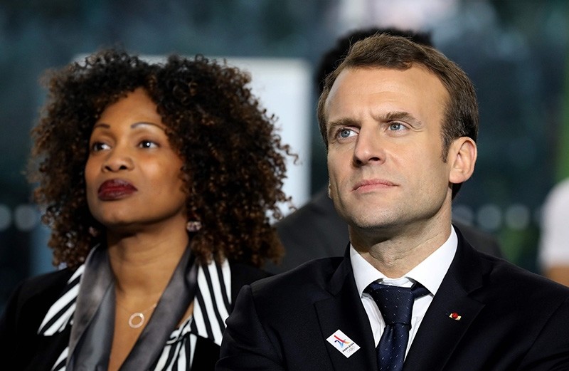 In this file photo taken on February 27, 2018 French President Emmanuel Macron (R) stands with French Sports Minister Laura Flessel. (AFP Photo)