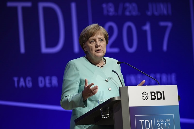 German Chancellor Angela Merkel speaks during the Day of the German Industry in Berlin, Germany, 20 June 2017. (EPA Photo)