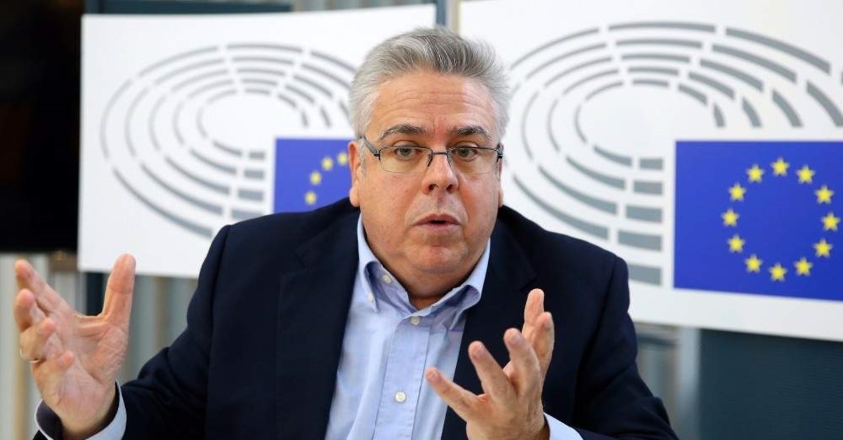 EU's newly appointed Turkey rapporteur Nacho Sanchez Amor speaks in an interview on Tuesday, Nov. 5, 2019 (AA Photo)