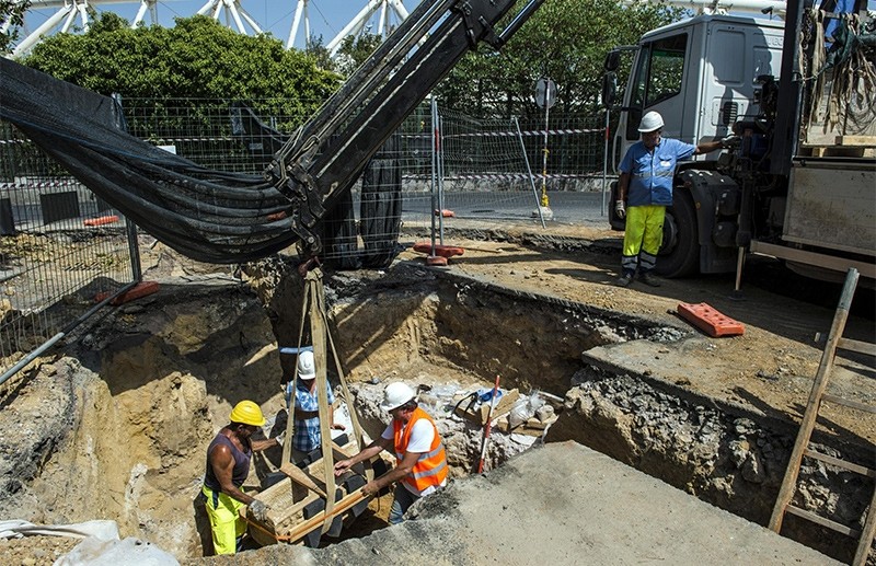 2 ancient Roman sarcophagi found near football stadium in Rome