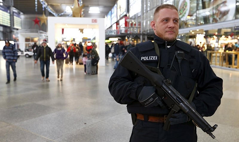 A German policeman patrols the main train station in Munich (Reuters File Photo)