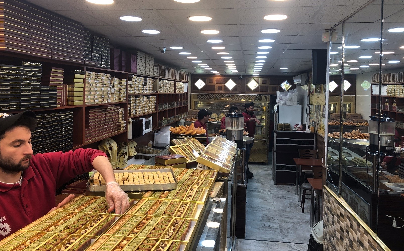 A shop that sells traditional Syrian desserts in Aksaray, a neigborhood in the Fatih district of Istanbul with high numbers of stores owned by Syrian entrepreneurs.