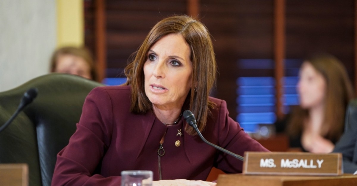 Sen. Martha McSally, R-Ariz., recounts her experience with sexual assault while serving as a colonel in the Air Force on Capitol Hill in Washington, Wednesday, March 6, 2019. (Reuters Photo)